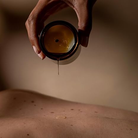 Hydrating Massage Candle (Sweet Surrender) with Avocado Oil, Rosehip Oil & Vitamin E – for Skin Nourishment & Relaxation 100g