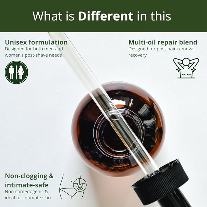 Aftershave Nourishing Oil for Women | Ingrown Hair and Pigmentation Oil for Bikini Underarms and Legs | Reduces Razor Bumps Ingrown Hairs and Dark Spots | Post Shave Care Solution 50ml