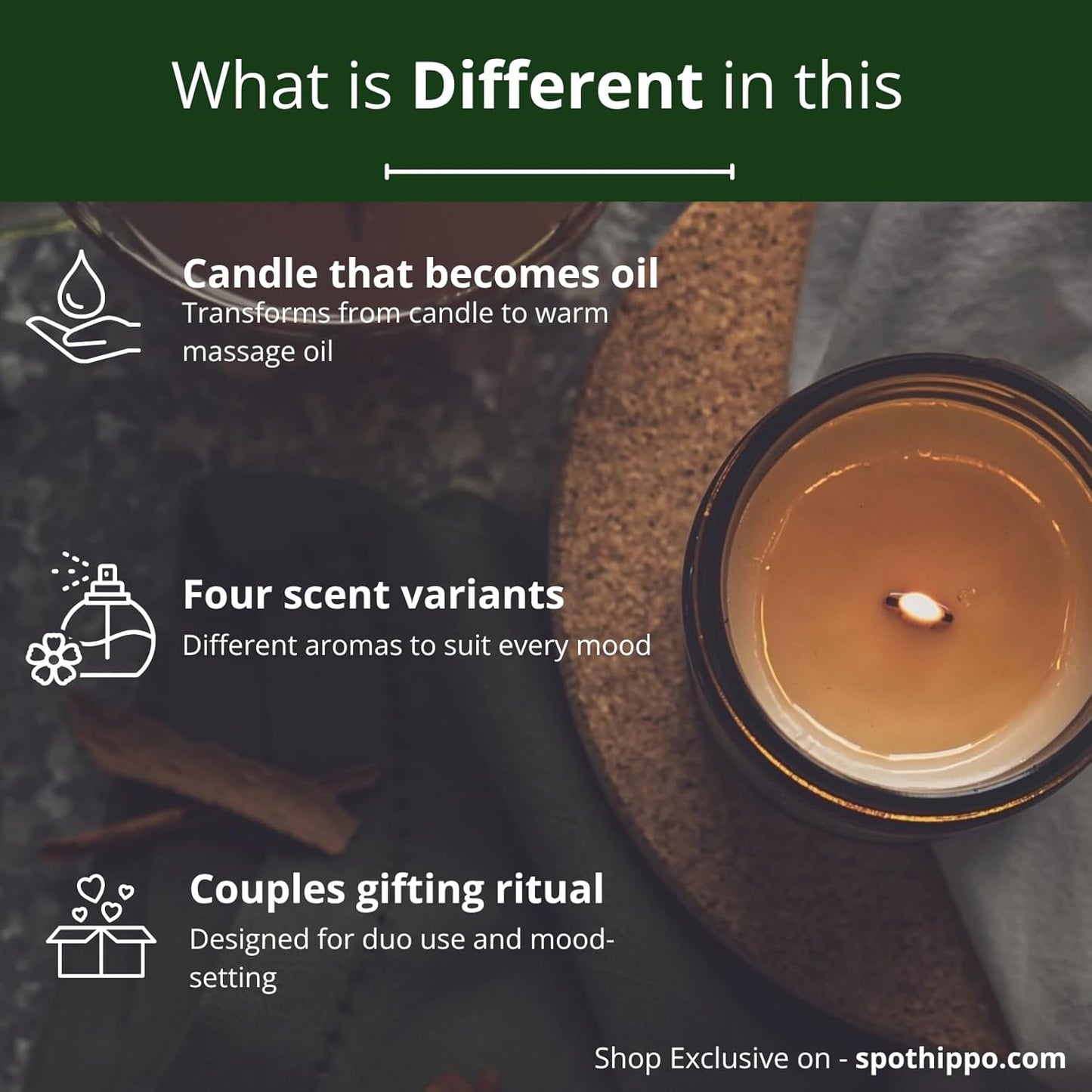 Hydrating Massage Candle (Sweet Surrender) with Avocado Oil, Rosehip Oil & Vitamin E – for Skin Nourishment & Relaxation 100g