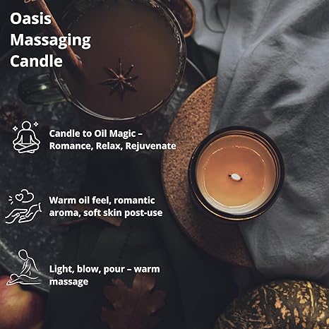 Hydrating Massage Candle (Sweet Surrender) with Avocado Oil, Rosehip Oil & Vitamin E – for Skin Nourishment & Relaxation 100g