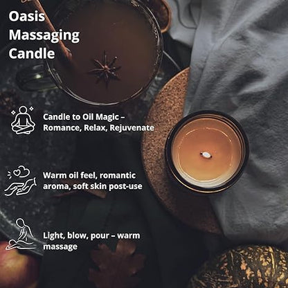 Hydrating Massage Candle (Sweet Surrender) with Avocado Oil, Rosehip Oil & Vitamin E – for Skin Nourishment & Relaxation 100g