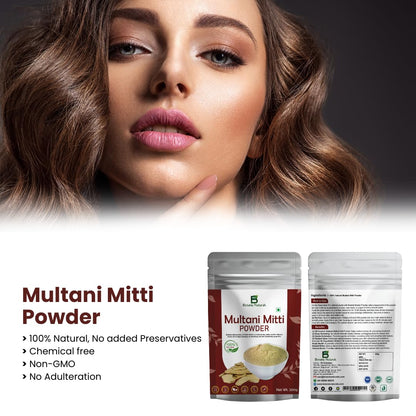 Botania Naturals care from nature 100% Pure Multani Mitti Powder for Face Pack (200G) for Exfoliating Soothing Nourishing Face, Skin & Hair