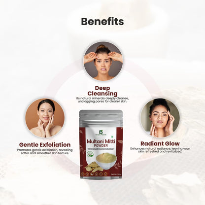 Botania Naturals care from nature 100% Pure Multani Mitti Powder for Face Pack (200G) for Exfoliating Soothing Nourishing Face, Skin & Hair
