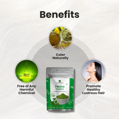 Botania Naturals Care From Nature Organic Henna Powder For Hair Colour and Growth, 200g – (Brown)
