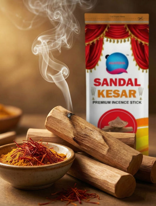 Sandal Kesar Agarbatti | Premium Incense Sticks | Long Lasting Fragrance | Puja & Meditation Use | 200g Pack